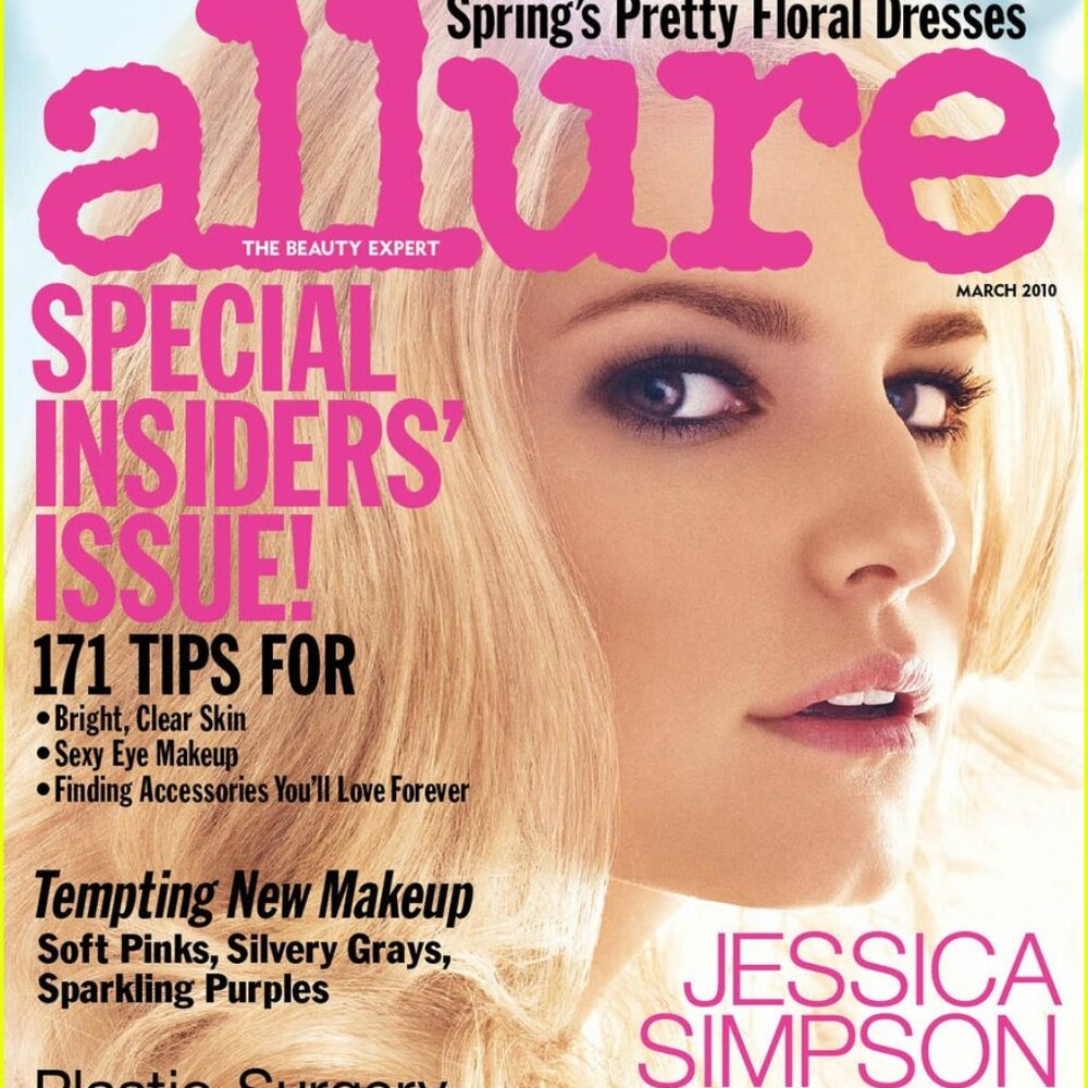 Magazine Past Issues Allure JESSICA SIMPSON Tempting New Makeup March 2010